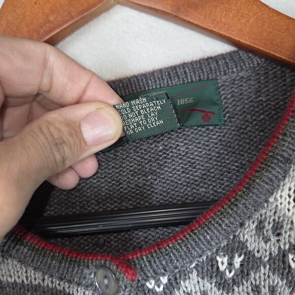 Orvis Sweater Cardigan Womens Large Duck Holiday Christmas Grannycore Snowflake - Picture 8 of 10